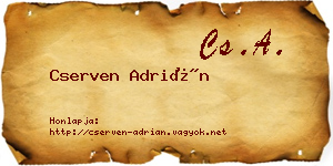 Cserven Adrián névjegykártya